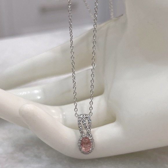 Cherry Tanzurine Zircon Sterling Silver Pendant Necklace - Picture 4 of 12